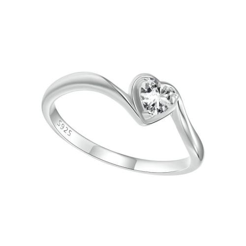 Sterling Silver Finger Ring, 925 Sterling Silver, with Moissanite, Antique finish & for woman, platinum color 