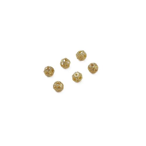 perla de cobre, metal, chapado, Bricolaje, dorado, 4mm, agujero:aproximado 0.5mm, 20PCs/Bolsa, Vendido por Bolsa