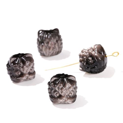 Perles de pierre gemme mixte, lion, gravé, DIY & différents matériaux pour le choix, beads length 13-16mm, Vendu par PC