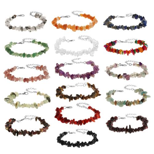 Gemstone Chip Bracelets, Natural Stone, with Zinc Alloy, with 5cm extender chain, handmade, fashion jewelry & for woman cm 