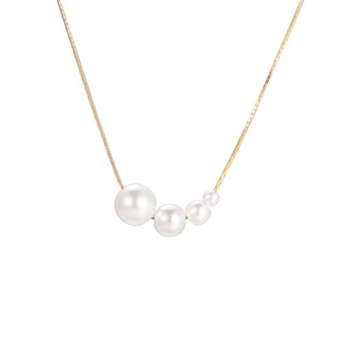 Zinc Alloy Necklace, with Plastic Pearl, with 7cm extender chain, plated, fashion jewelry & for woman cm 