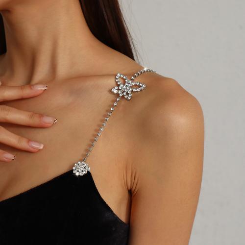 Zinc Alloy Shoulder Chains, plated & for woman & with rhinestone 