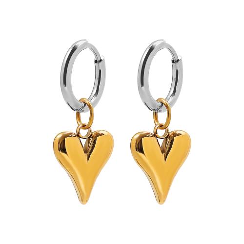 Stainless Steel Drop Earring, 304 Stainless Steel, Heart, plated, fashion jewelry & for woman 