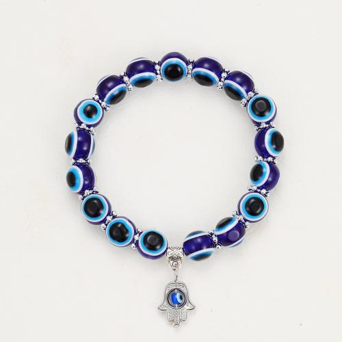 Evil Eye Bracelet Bijoux, alliage de zinc, avec résine, fait à la main, bijoux de mode & unisexe cm, Vendu par PC
