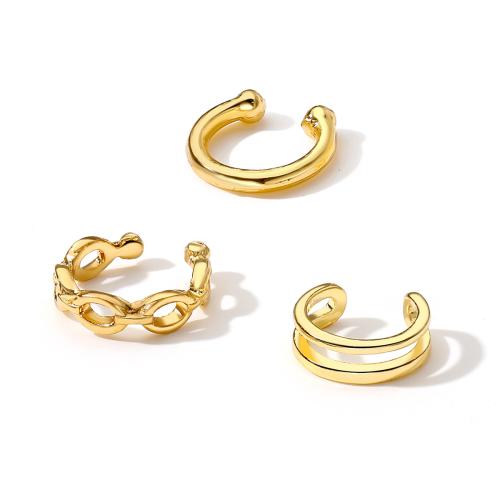 Zinc Alloy Earring Cuff, plated, three pieces & for woman & hollow 10mm 