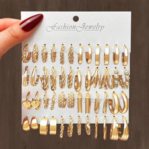 Zinc Alloy Earring Set, with Plastic Pearl, plated, fashion jewelry & for woman earring length 20-30mm 