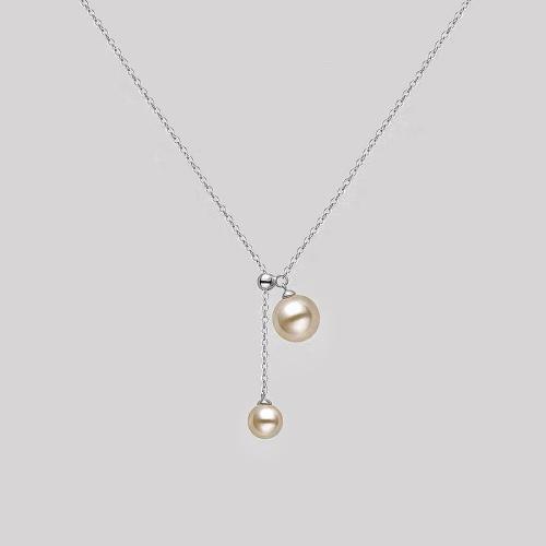 Titanium Steel Jewelry Necklace, with Plastic Pearl, with 5cm extender chain, fashion jewelry & for woman, original color Approx 45 cm 