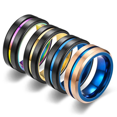 Stainless Steel Finger Ring, 304 Stainless Steel, fashion jewelry & Unisex & two tone 