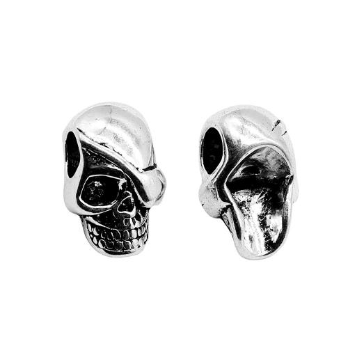 Zinc Alloy Jewelry Beads, Skull, antique silver color plated, vintage & fashion jewelry & DIY 