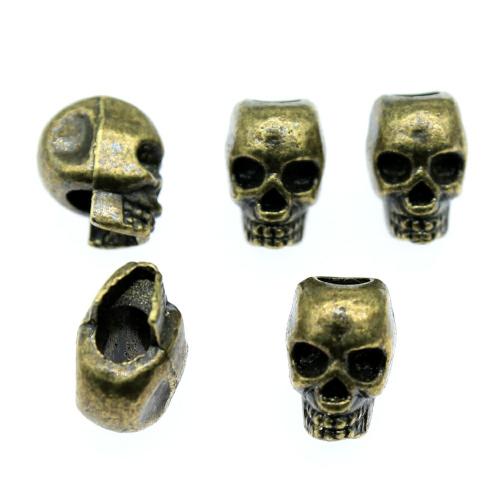 Zinc Alloy Large Hole Beads, Skull, plated, vintage & fashion jewelry & DIY 