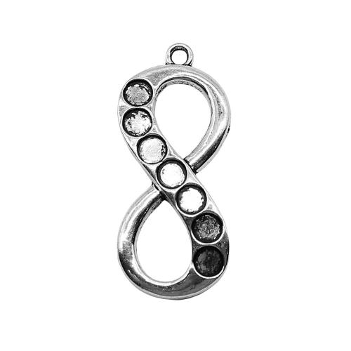 Zinc Alloy Pendant Setting, Infinity, antique silver color plated, vintage & fashion jewelry & DIY & hollow [