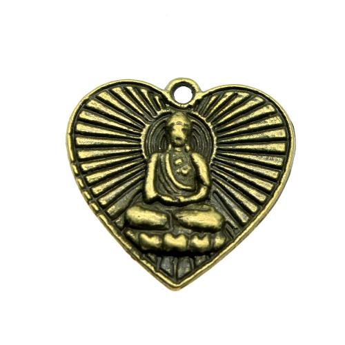 Zinc Alloy Heart Pendants, antique bronze color plated, vintage & fashion jewelry & DIY 