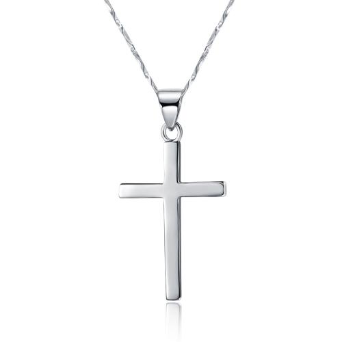 Sterling Silver Jewelry Necklace, 925 Sterling Silver, Cross, fashion jewelry & Unisex Approx 45 cm 
