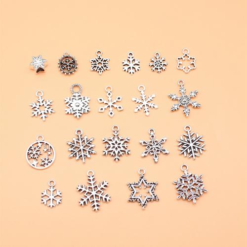 Zinc Alloy Jewelry Pendants, Snowflake, antique silver color plated, DIY 