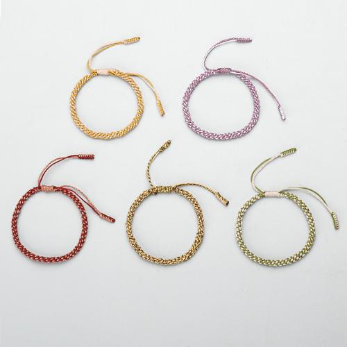 Laine cordon Bracelet, Fil de coton, fait à la main, bijoux de mode & unisexe, plus de couleurs à choisir Environ 16-26 cm, Vendu par PC