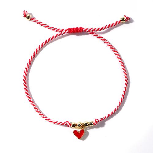 Brass Bracelets, with Polyester Cord, handmade, for woman & enamel [