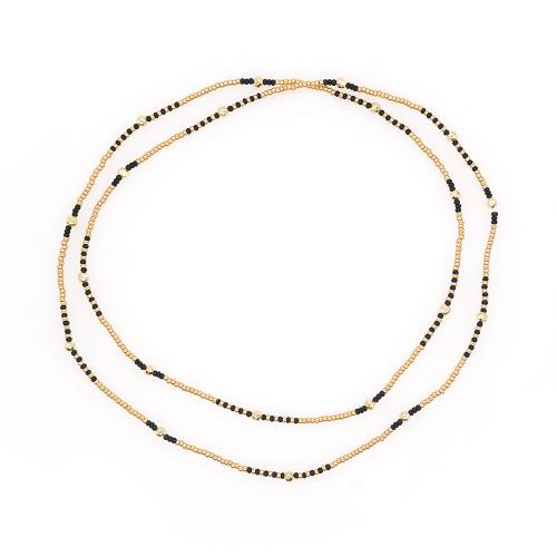 Gemstone Necklaces, Brass, with Hematite, handmade, for woman, golden 