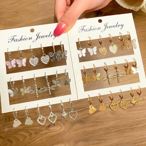 Zinc Alloy Earring Set, with Acrylic, plated, fashion jewelry & for woman & hollow earring length 20-30mm 