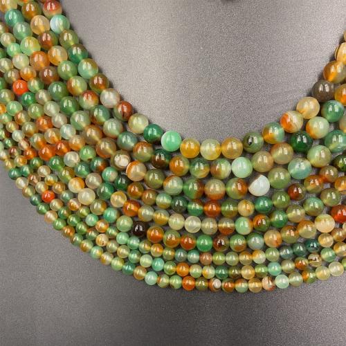 Natürliche Malachit Achat Perlen, rund, poliert, Modeschmuck & DIY & verschiedene Größen vorhanden, gemischte Farben, verkauft von Strang