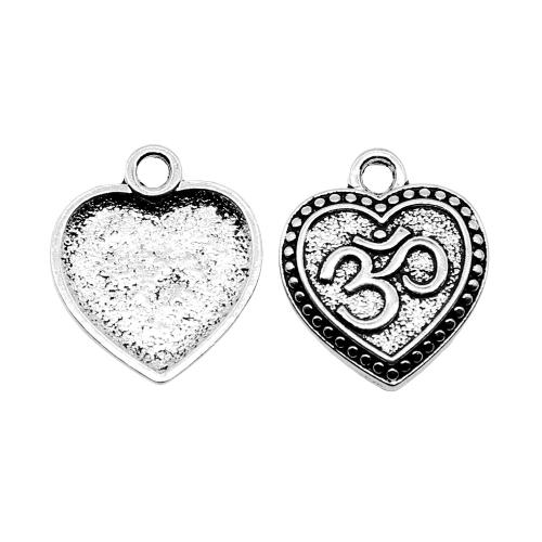 Zinc Alloy Heart Pendants, antique silver color plated, vintage & fashion jewelry & DIY 