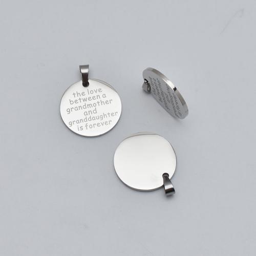Stainless Steel Tag Charm, 304 Stainless Steel, Flat Round, polished, DIY, original color 
