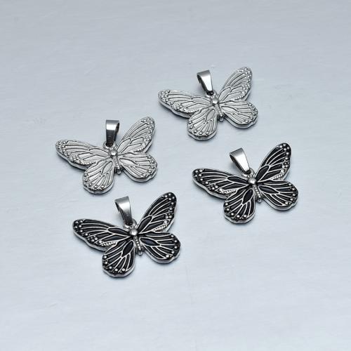 Stainless Steel Animal Pendants, 304 Stainless Steel, Butterfly, DIY [