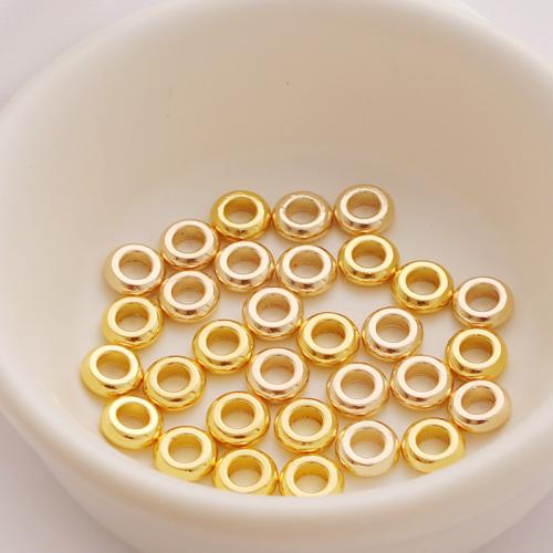 Weinlese Messing Perlen, rund, goldfarben plattiert, DIY & verschiedene Stile für Wahl, keine, 6x2mm, 50PCs/Tasche, verkauft von Tasche
