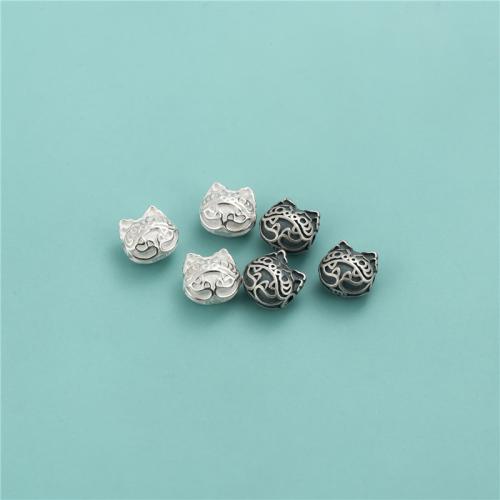 Sterling Silver Spacer Beads, 925 Sterling Silver, Cat, DIY Approx 1.3mm 