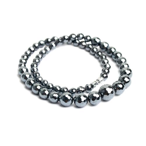 Magnetische Halskette, Hämatit, mit Zinklegierung, poliert, für Frau, schwarz, Länge:41 cm, verkauft von PC