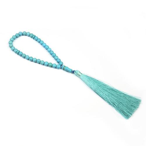 Turquoise Bracelets, Cotton Cord, with turquoise, polished, folk style & Unisex green 