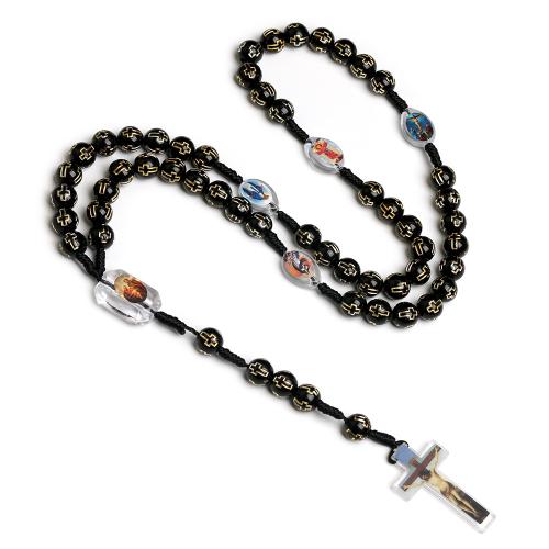 Kunststoff Perle Halskette, mit Baumwolle Schnur, handgemacht, unisex & Aufkleber, keine, Länge:ca. 41-50 cm, verkauft von PC