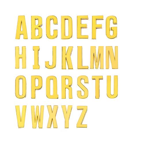 Zinc Alloy Alphabet Pendants, plated, DIY golden 