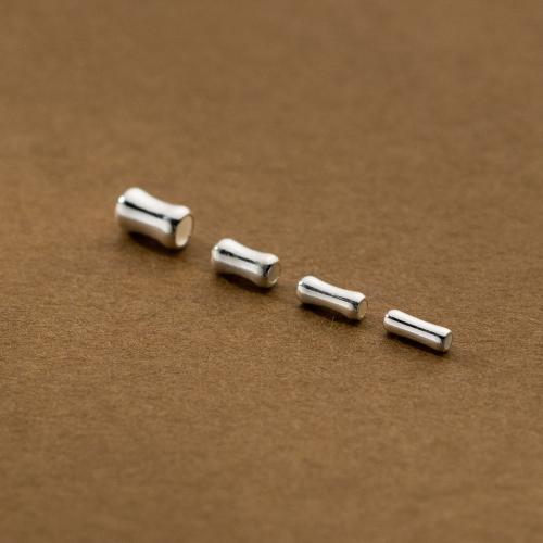 Sterling Silver Spacer Beads, 925 Sterling Silver, Bamboo, DIY 