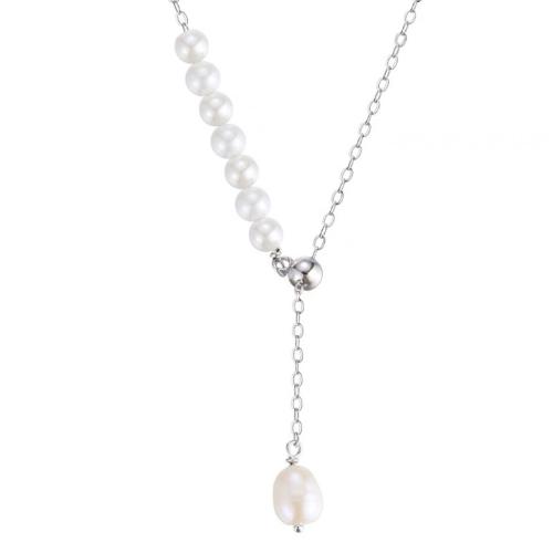 Titan Schmuck Halskette, Titanstahl, mit Kunststoff Perlen, mit Verlängerungskettchen von 5cm, Modeschmuck & für Frau, originale Farbe, Länge:ca. 45 cm, verkauft von PC