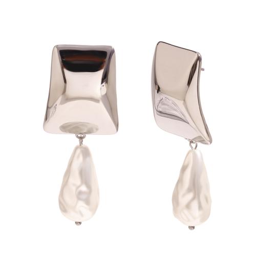 Edelstahl Stud Ohrring, 316 L Edelstahl, mit Kunststoff Perlen, Modeschmuck & für Frau, keine, verkauft von Paar