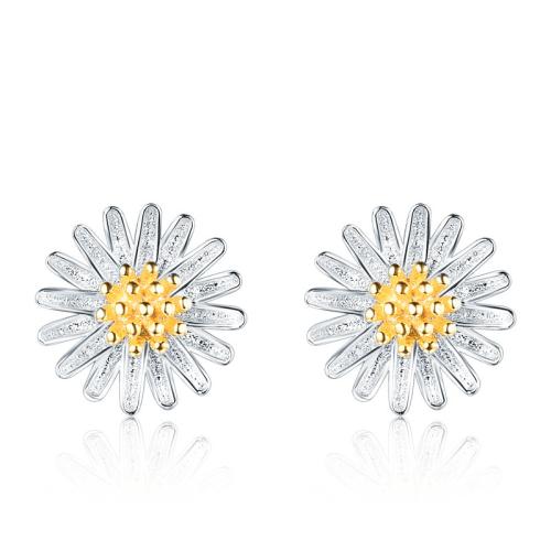 Sterling Silver Stud Earring, 925 Sterling Silver, Daisy, fashion jewelry & for woman 