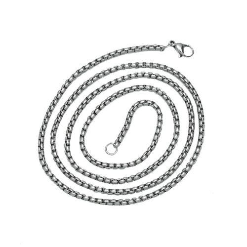 Stainless Steel Chain Necklace, 304 Stainless Steel, polished, DIY original color 