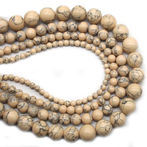 Natural Turquoise Beads, Round, polished, DIY yellow Approx 38 cm [