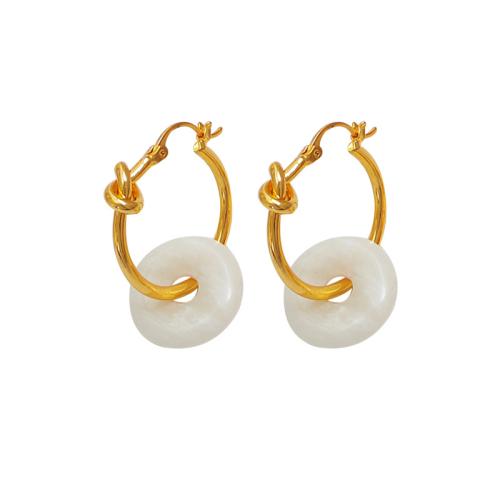 Edelstein Tropfen Ohrring, Messing, mit Naturstein, goldfarben plattiert, für Frau, keine, 18x35mm, verkauft von Paar