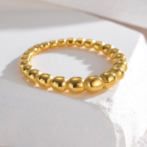 Titanium Steel Finger Ring, gold color plated, for woman [