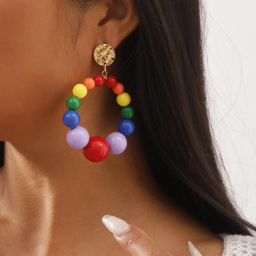 Boucle d'oreille goutte Zinc Alloy, plastique, avec alliage de zinc, bijoux de mode, plus de couleurs à choisir Vendu par paire