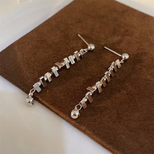 Zinc Alloy Drop Earring, plated, fashion jewelry & for woman, silver color Approx 2.5 cm 