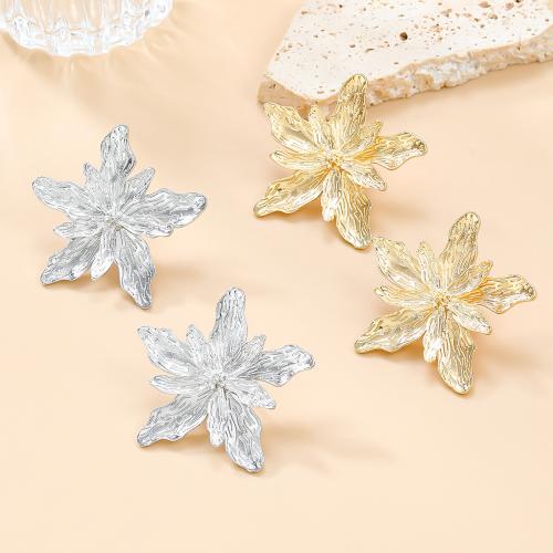 Zinc Alloy Stud Earring, Flower, plated, fashion jewelry & for woman [