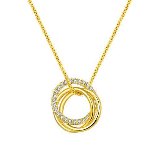 Cubic Zirconia Micro Pave Sterling Silver Necklace, 925 Sterling Silver, micro pave cubic zirconia & for woman Approx 42 cm 