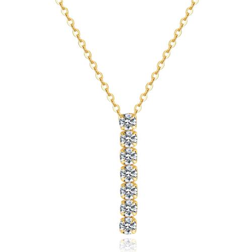 Cubic Zircon Micro Pave Sterling Silver Necklace, 925 Sterling Silver, with 5CM extender chain, micro pave cubic zirconia & for woman Approx 45 cm 