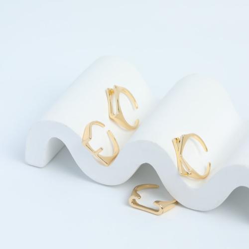 Палец кольцо-латунь, Латунь, Другое покрытие, разные стили для выбора & Женский, Золотой, размер:7, продается PC