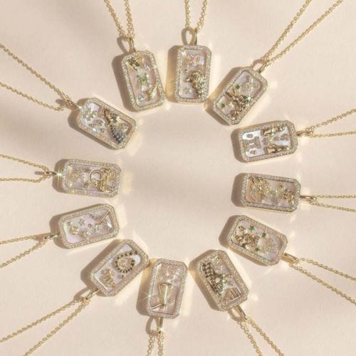 Cubic Zircon Micro Pave Brass Necklace, with 5cm extender chain, plated & micro pave cubic zirconia & for woman & enamel cm 