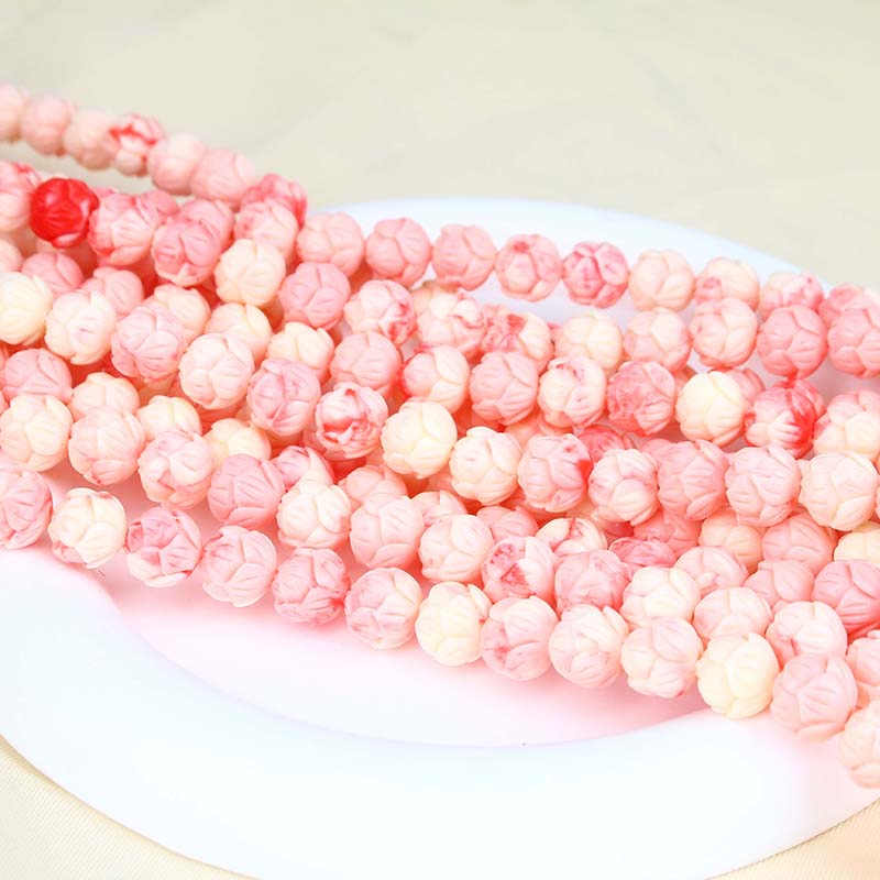 DIY Buddha Beads, Fluted Giant, Lotus, different size for choice & layered, shell pink, Hole:Approx 2mm, Sold By Strand
