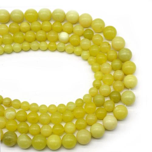 Jade Lemon Bead, Round, polished, DIY yellow 