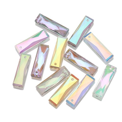 ガラスペンダント, ガラス, 長方形, DIY, 無色 穴:約 1.5mm, 約 100パソコン/バッグ, 売り手 バッグ